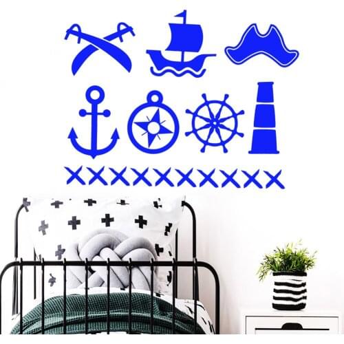 NEW Pirate pattern Wallpaper Home Decoration Wall Sticker Waterproof Wall Decals Art Decals Living Room naklejki na sciane