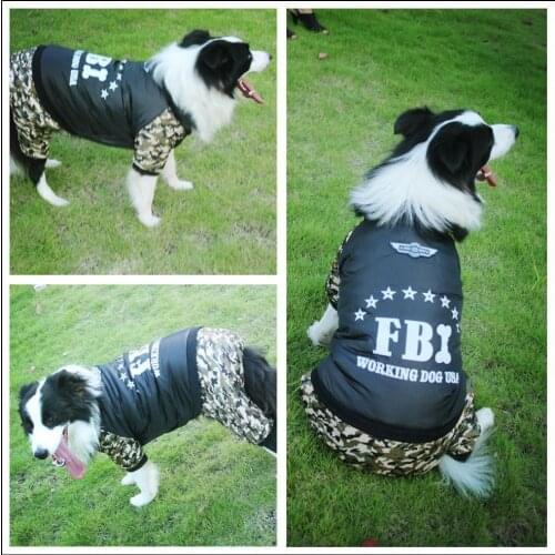 Large Dog Coat Camouflage Four Legs Cotton Padded Coat Jacket Working Training Dog Clothes Winter Dashing Fashion Dog Clothing