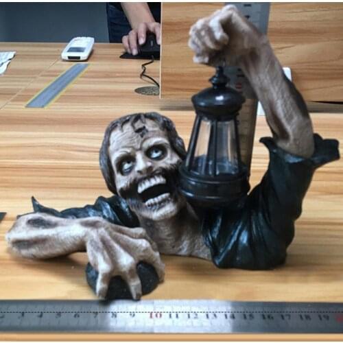 Resin Zombies Sculpture Halloween Garden Statues Horror Luminous Ornament LED Outdoor Patio Miniature Realistic Decorative Craft