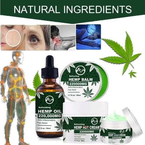 Minch Professional Skincare Hemp Pain Relief Oil/Balm/Cream Rich in Vitamin E Back Joint Head Body Anti-Inflammatory Massage Oil