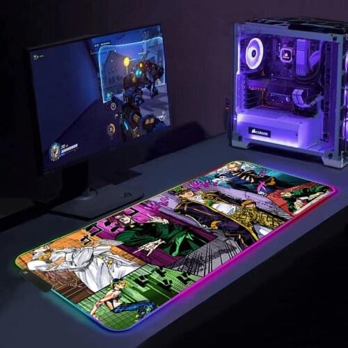 RGB Computer Luminous Gamer Jojo MousePad rainbow Colorful Big Glowing LED Light Extended Illuminated Keyboard Non-Slip Desk Mat