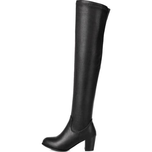 Winter for woman new fashion Sexy Consice New boots Zipper Block heels Consice Chunky heels Over the knee boots
