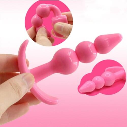 Silicone Anal Plug Dildo Vibrator Male Prostate Massager Anal Beads Plug G Spot Butt Adult Masturbation Anal Sex Toys for Couple