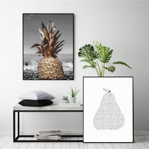 Nordic Style Kids Decoration Pineapple Pear Poster Prints Canvas Painting Wall Pictures for Living Room Baby Room Decor Wall Art
