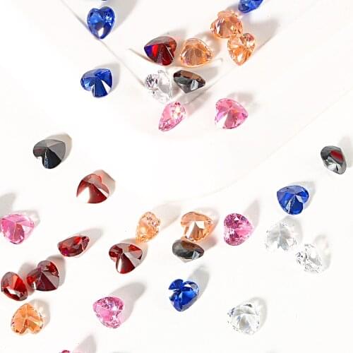 Heart 8mm 10pcs/bag Zircon Crystal Loose Rhinestones Nail Art Micro Rhinestones Mini Diamond Rhinestones Glitter Decorations