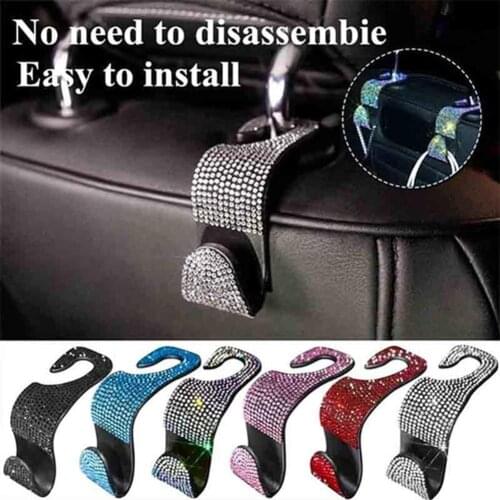Universal Car Headrest Back Seat Hook Seat Hanger Bling Rhinestones For Handbag Headrest Hanger Car Accessories