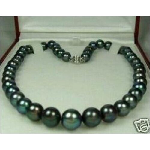 Gorgeous DIY 8-9mm Black Tahitian Natural Mother of Pearl Necklace 18 "AAA Beads Jewelry Making