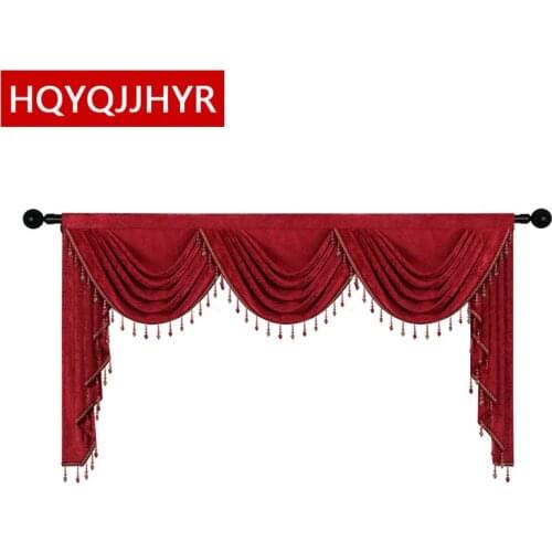 Red Blue Beige Brown Gray 8 Colors High Quality Valance Customized For Living Room Window Bedroom Hotel Kitchen Apartment