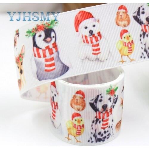 YJHSMY G-18831-1080,38 mm 10 yards winter snowman Ribbons Thermal transfer Printed grosgrain,Gift wrapping DIY handmade material