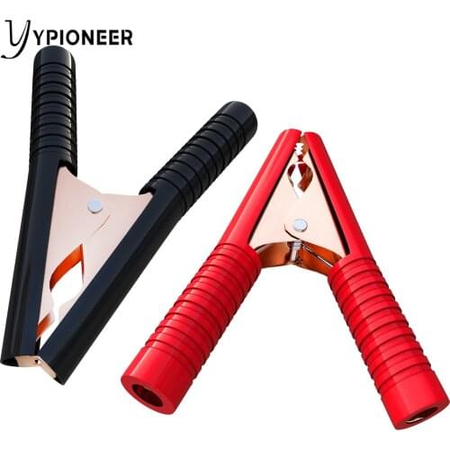 YPioneer P60020 2PCS Heavy duty Insulated Alligator Clip Black Red Crocodile Clamps for Loaded Truck Car Battery Charging