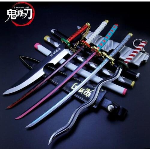 25Cm Anime Demon Slayer Blade Sword Anime Figure Zenitsu Figurine Tanjirou Nezuko Zinc Alloy Sword Model Toys Collect Gifts