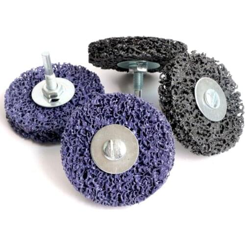 3'' Paint and Rust Stripper Brush,Poly Strip Wheel 2PCS for Surface Cleaning & Removal Oxidation with 1/4" Shank