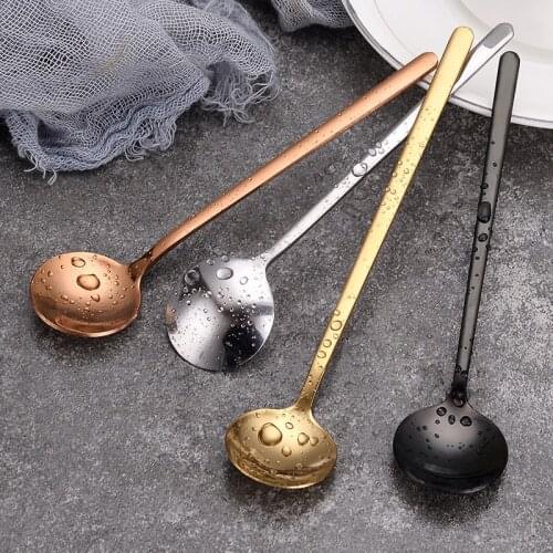 304 Stainless Steel Coffee Spoon Round Head Spoon Korean Style Spoons Honey Dessert Gift Mixing Spoon Kitchen Accessories