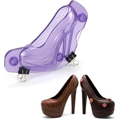 3D High heels candy chocolate mold for cakes decorating baking pastry Confectionery tools polycarbonate chocolate mould
