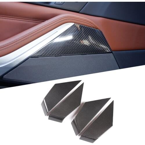 4 Pcs Real Carbon Fiber For BMW X5 G05 X7 G07 2019 2020 Car Interior Door Decorative Panel Trim Car Accessories