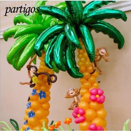 50pcs 36inch coconut tree leaves foil balloons pure helium balao Aluminum ballons mylar globos wedding birthday party decora