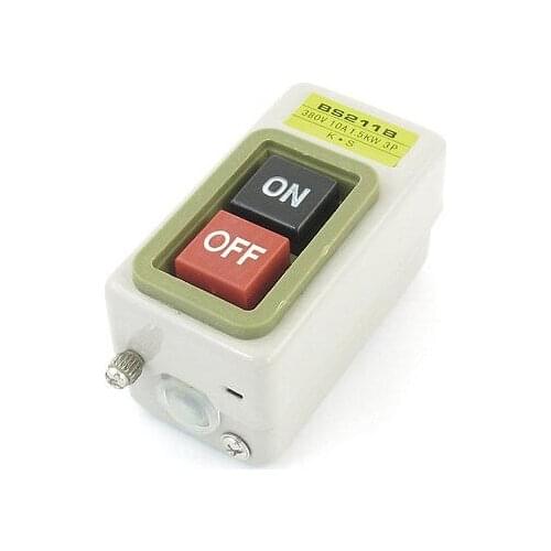 AC 380V 10A 1.5KW ON-OFF Self Locking 3P Power Push Button Switch Replacement