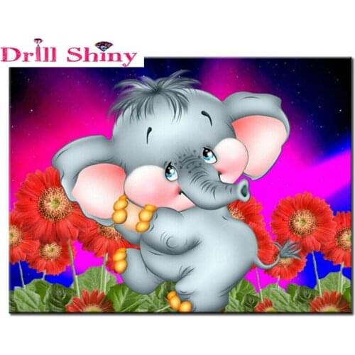 DIY 5d diamond painting elephant pasted picture flowers diamond mosaic rhinestones diamond embroidery cartoon icon child gift