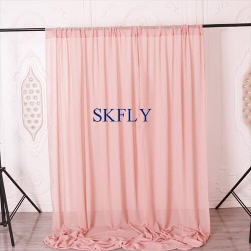 BC003A wedding birthday party popular dusty pink blush pink white ivory blue lilac chiffon photography backdrop with rod pocket