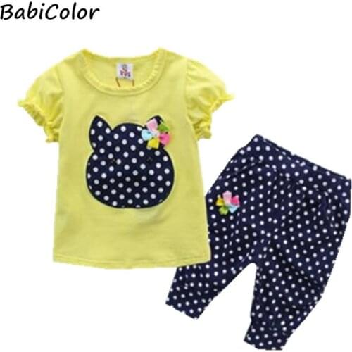 BibiCola newborn baby girls clothing sets summer toddler cotton t-shirt+pants 2pcs tracksuits for girls infant sports suits