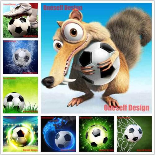 Great 5d diamond embroidery full football diamond mosaic football rhinestone pictures new style christmas decorations for home