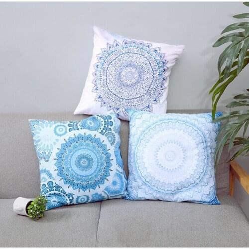 Hippie Mandala Rund Cushion Cover Pompom Bohemian Tassel Paisley Throw Pillow Cover Meditation Cushion Decorative Pillow