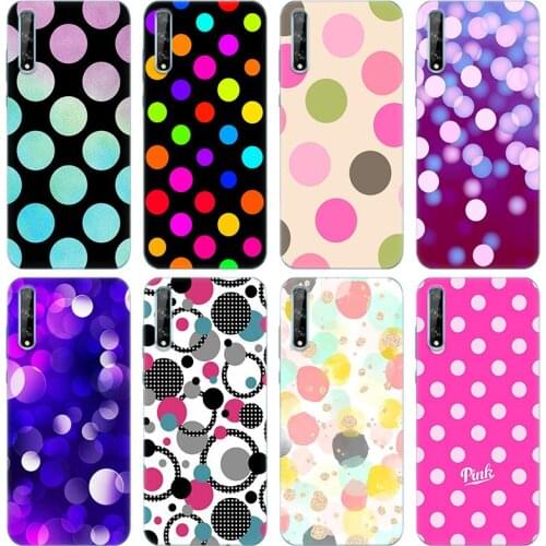 Hot Polka Dots Soft Silicone Phone Case for Huawei Y5 Lite 2018 Y6 Y7A Y9A Prime 2018 Y9 2019 Y9S Y5P Y6P Y7P Y8P Cover