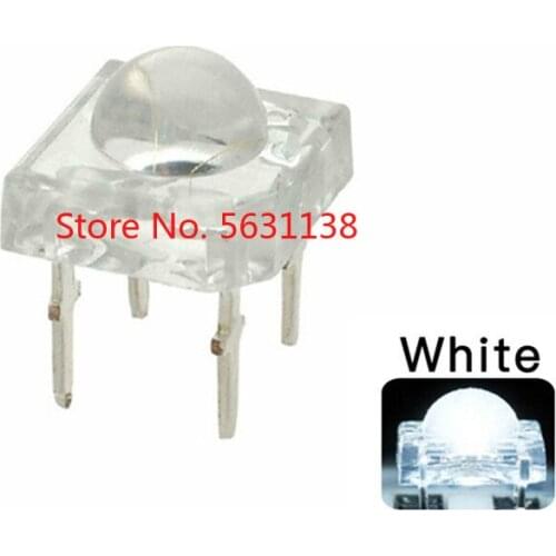 100pcs 5mm F5 Piranha White LED chip Super Flux Transparent 5 mm Ultra Bright Water Clear Lens Lamp 4 Pin Light Beads wholesale