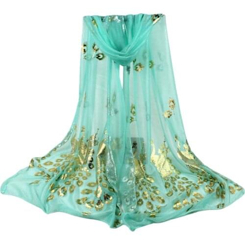 Flower Scarf Long Soft Wrap Shawl Stole Pashmina Dancing And Juggling Towels Women Lady Multi-color Peacock Vintage Бандана