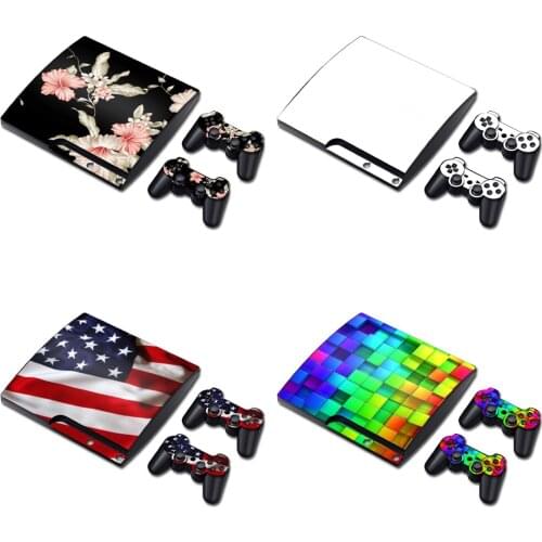 For PS 3 SLIM console sticker and 2 controllers sticker for PS 3 SLIM vinyl sticker for PS 3 slim skin sticker