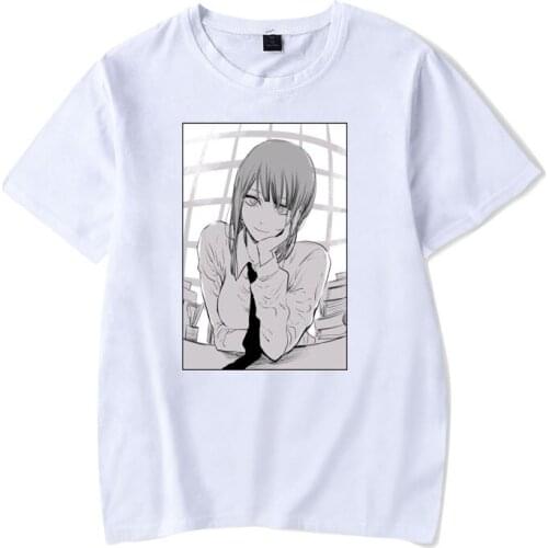 Manga Chainsaw Man Men Women T-shirt Short Sleeves Harajuku Tops Pullovers Fashion Sportswear Kpop Style Summer Regular Clothes