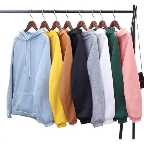 Casual Women Solid Color Casual Hoodie Long Sleeve Pocket Loose Drawstring Hoodie Sports Top Spring & Autumn Womens Streetwear