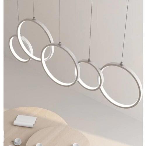 Nordic Round Circle Led Dimmable Chandelier for Dining Room shop restaurant bar hunging Light Fixtures 110v 220v