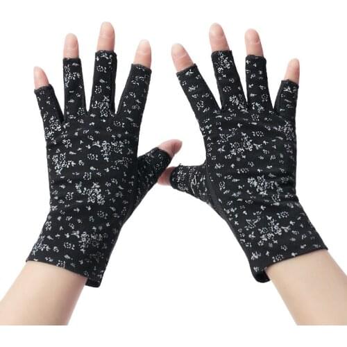 Summer Sunscreen Fingerless Gloves Half-fingered Short Anti-Ultraviolet Ultra Thin Cycling Finger Pure Cotton Driving Gloves