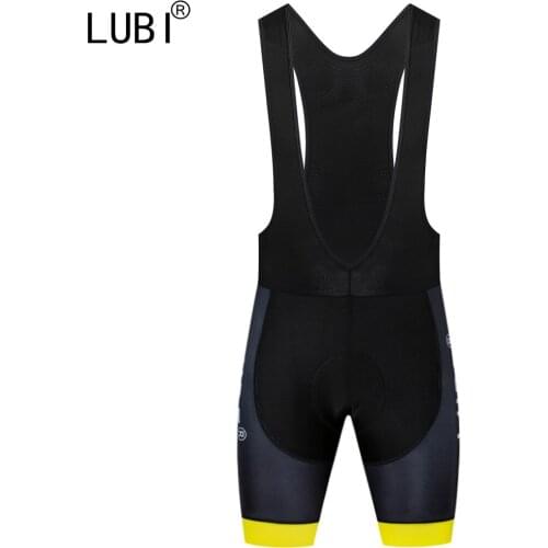 LUBI Men Cycling Bib Shorts Summer Quick-dry Road Bike Tights Race Bicycle Pants MTB Overalls Lycra Breathable Sponge Pad