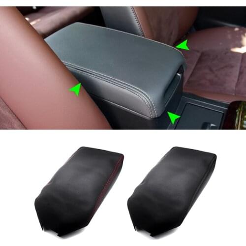 Soft Leather Armrest Cover For Toyota Camry 2012 2013 2014 2015 2016 2017 Car Center Control Armrest Box Skin Cover Sticker Trim