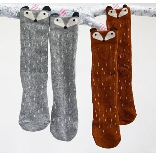 Baby Knee High Socks 3D Fox Socks Kids Cute Long Leg Warmers Girls Boys Toddle Animal Socks Anti Slip Cartoon Infant Brand