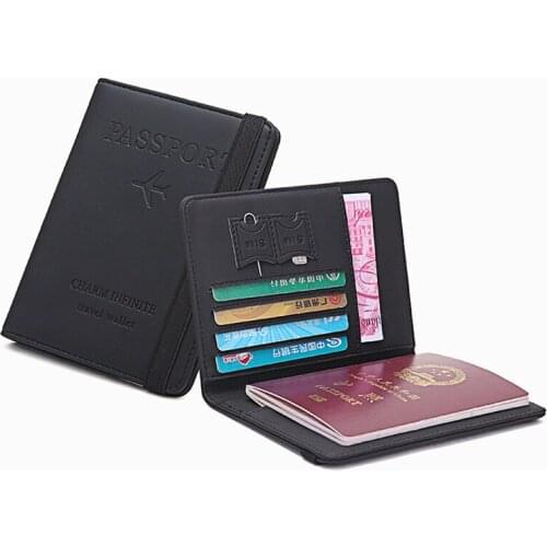 New Ladies Wallet RFID Passport Book Multi-Function Document Holder Anti-Theft Swipe Passport Wallet Multi-Function Wallet