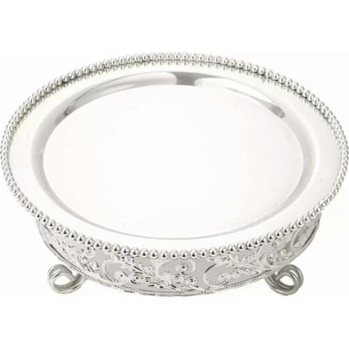 European style single-layer silver plated KTV fruit inventory heart plate cake rack Birthday wedding bar fruit plate