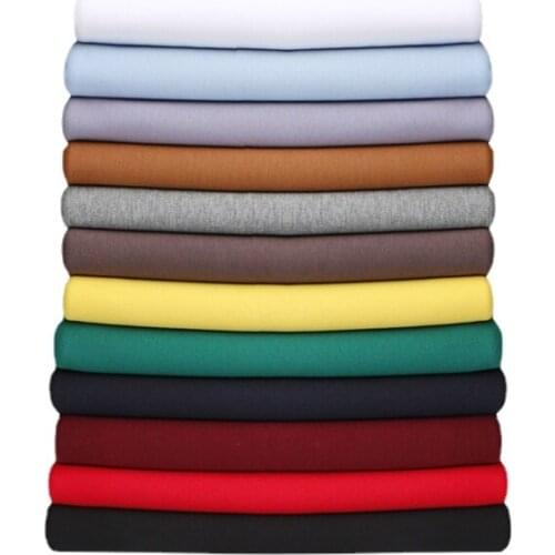 Width 66'' Solid Color High Quality Comfortable Simple Double Combed Cotton Fabric By The Half Yard For T-Shirt Skirt Material