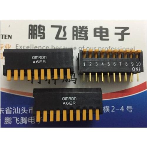 Original new 100% A6ER-0104 dial switch 10 digit keyboard side dial switch 2.54mm spacing Gold Plated foot