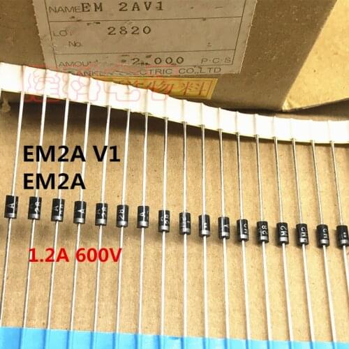 Original new 100% EM2A rectifier diode EM2AV1 1.2A 600V 2A DO-41 M2A M2 (Inductor)