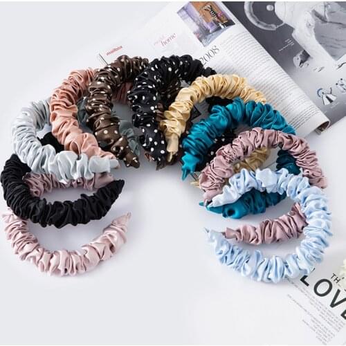 100% Real Silk Headband Pure 19Momme Mulberry Silk Headwear Hair Accessories Widened Edge Silk Hairband Silk Scrunchie