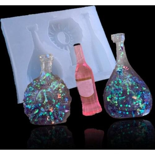 Transparent Silicone Mould Resin Decorative Craft DIY 3 styles wine bottle combinations shape Type epoxy resin molds for jewelry