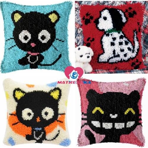 Dropshipping Latch Hook Cushion Kit Printing canvas Cross Stitch pillow foamiran for needlework embroidery pillow accessories