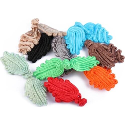 DIY Sewing Cheongsam buttons Solid Satin cloth Vintage Woven Handmade Chinese Frog Buttons decoration accessories 100set/lot