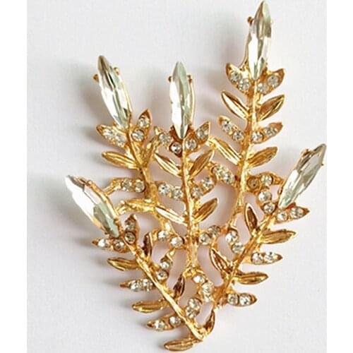 SEA NEW 10 PCS Fashion Metal Alloy KC Gold Crystal Rhinestone Branch Connectors Charm DIY Jewelry Accessories