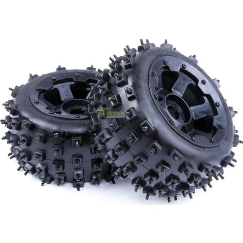 Wasteland Nail Tyre Knobby Rear Wheel Tire Assembly Set Fit for 1/5 HPI ROVAN KM BAJA 5B