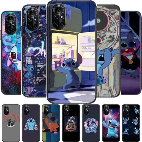 Stitch Clear Phone Case For Huawei Honor 20 10 9 8A 7 5T X Pro Lite 5G Black Etui Coque Hoesjes Comic Fash design