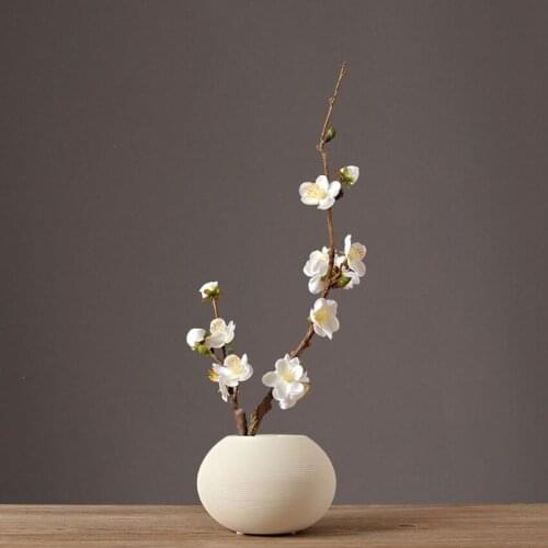 Traditional Chinese Ceramic Vase Arts And Crafts Decor Plum Blossom Flowerpot Set Porcelain Pot Home Decoration Accessories